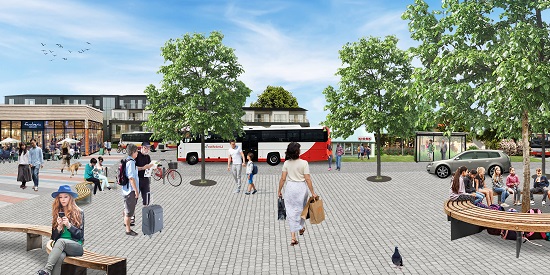 Vy över stationsområdet.