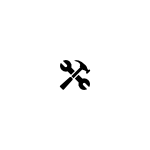 Symbol med hammare och skiftnyckel