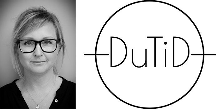 Mia Ahlqvist och Du-tids logotype