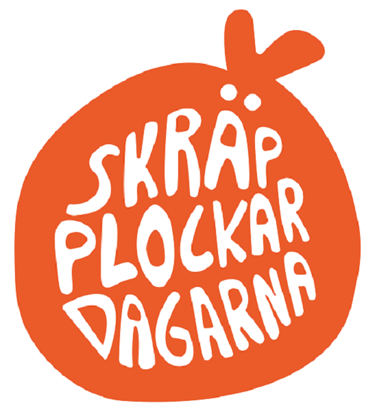 en orange och vit logga för kampanjen Skräpplockardagarna