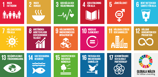 De 17 globala målen för hållbar utveckling i Agenda 2030