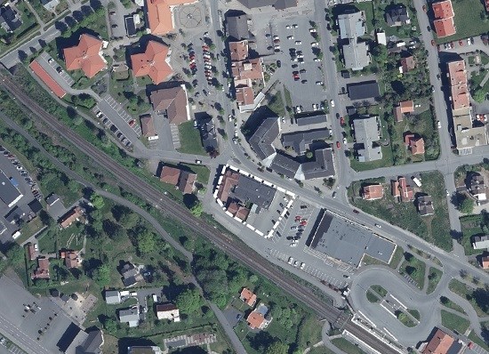 Flygbild över planområde